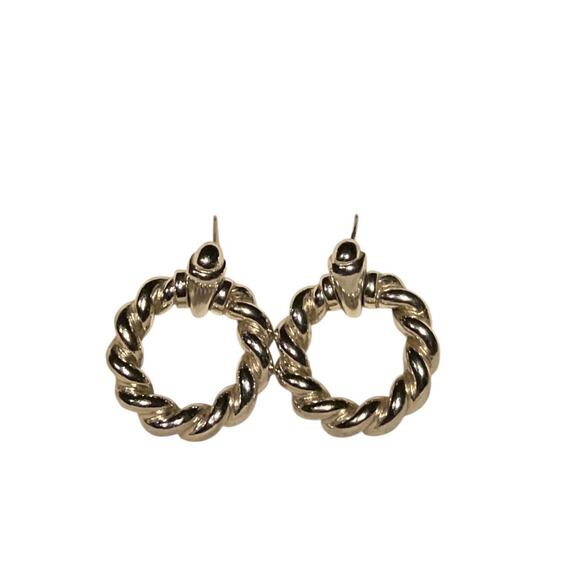 SILVER ROPE EARRINGS - Picture 2 of 3